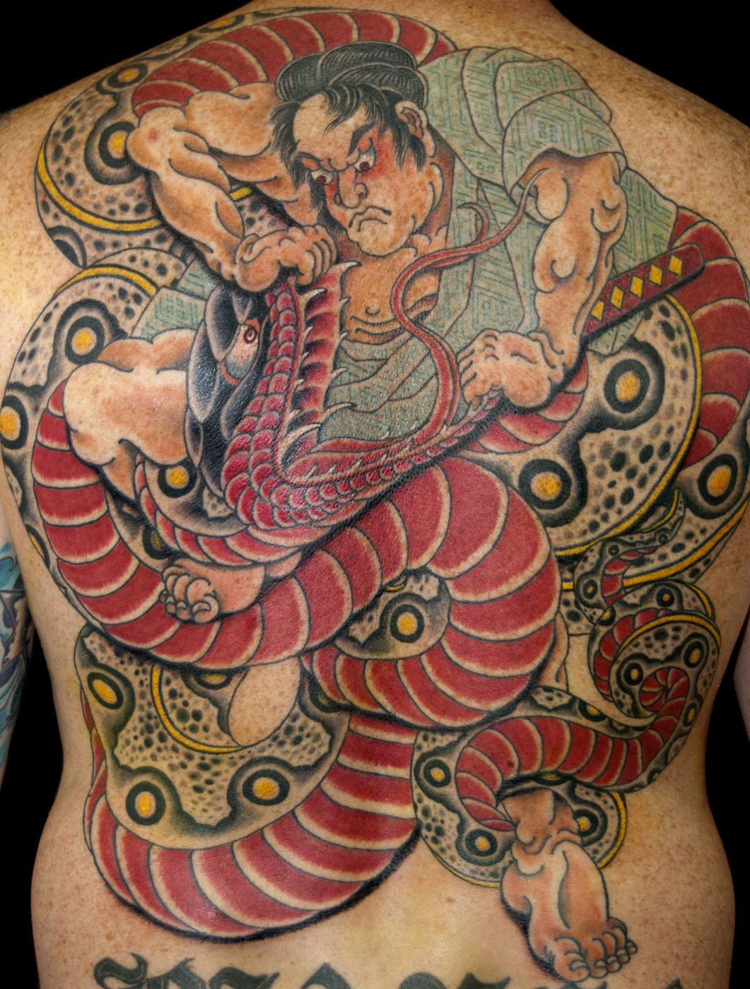Backpiece Japanese Mythology snake Tattoo