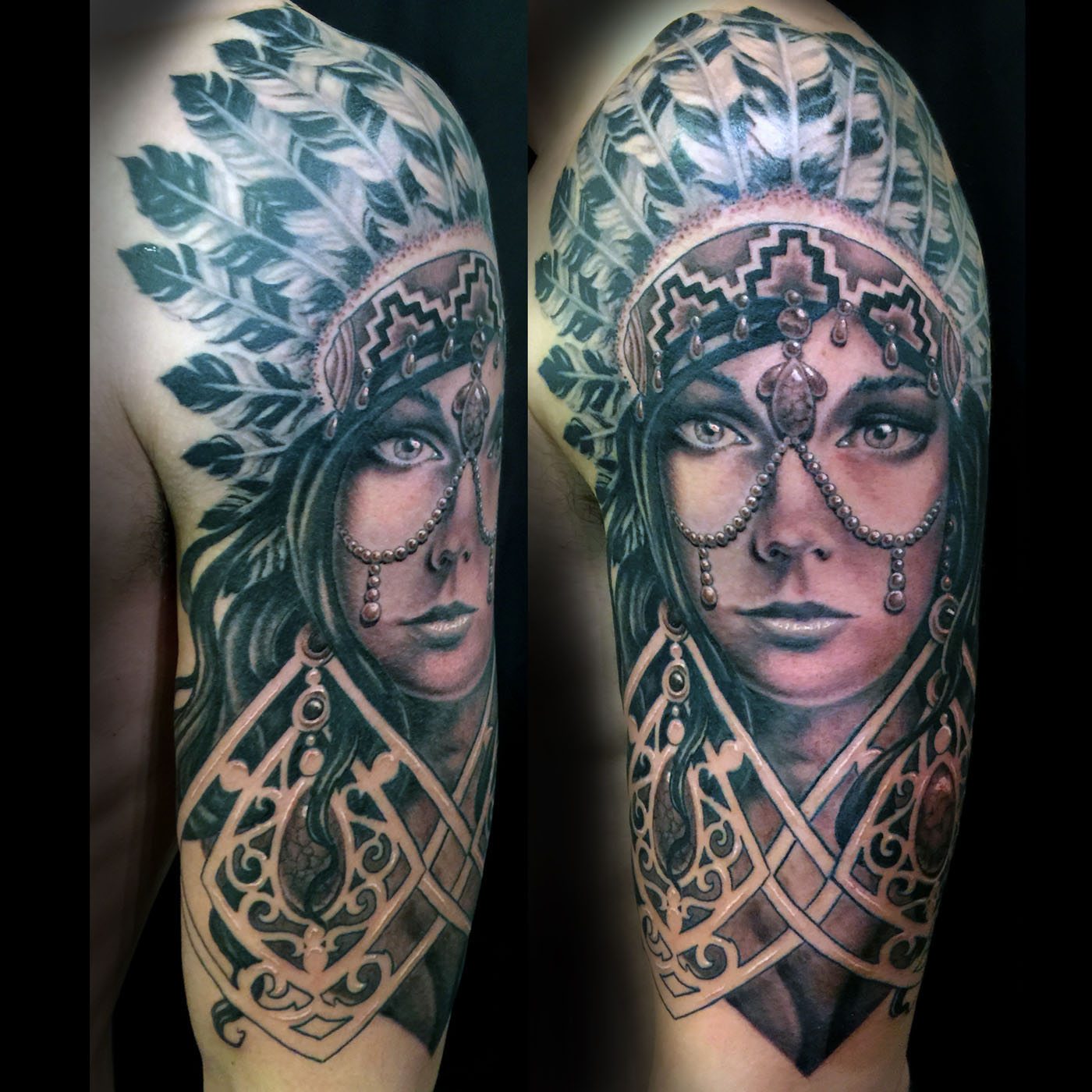 Arm Black & Grey Girl Head Portraits Realistic/Realism Woman Tattoo - Slave  to the Needle