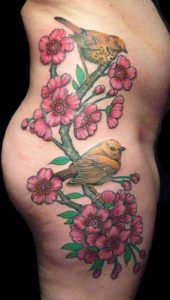 Birds Flowers Tattoo
