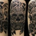Black & Grey Catrina/Day of the Dead Realistic/Realism Skull Tattoo