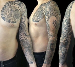 Black & Grey Hannya/Oni Japanese Mythology Sleeve Tattoo