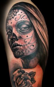 Black & Grey Catrina/Day of the Dead Dark/Horror Portraits Realistic/Realism Skull Woman Tattoo