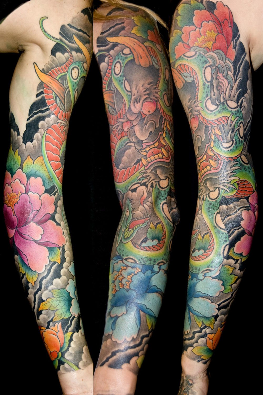 Arm Flowers Hannya/Oni Japanese Sleeve Tattoo