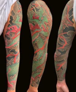Dragons Japanese Sleeve Tattoo