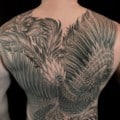 Animals Back Backpiece Birds Black & Grey Japanese Tattoo