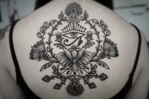 Back Blackwork Religious/Spiritual Tattoo