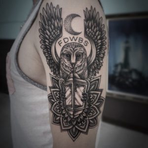 Blackwork Owl Tattoo