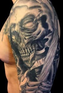Black & Grey Realistic/Realism Skull Tattoo