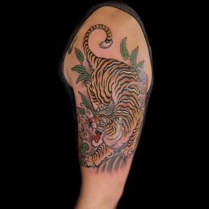 Animals Arm Japanese Tiger Tattoo