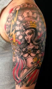 Arm Girl Head Traditional/Americana Woman Tattoo