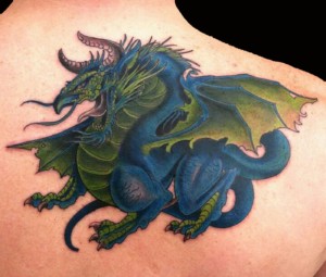 Animals Dragons Mythology Shoulder Tattoo