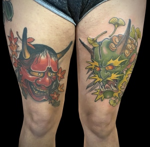 Hannya/Oni Japanese Leg Tattoo