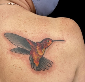 Animals Back Birds Neo-Traditional Shoulder Tattoo
