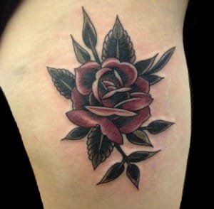 Flowers Leg Traditional/Americana Tattoo