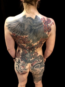 Backpiece Birds Japanese Tattoo