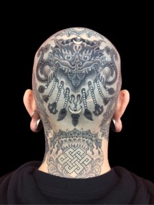 Black & Grey Blackwork Dragons Geometric/Mandala Japanese Tattoo