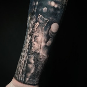Animals Arm Black & Grey Nature/Landscape Realistic/Realism Tattoo