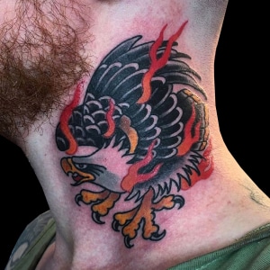 Animals Birds Hawks/Eagles Neck Traditional/Americana Tattoo
