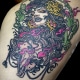 Arm Dark/Horror Girl Head Neo-Traditional Tattoo