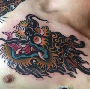 Animals Chest Dragons Japanese Tattoo