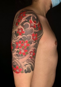 Arm Flowers Japanese Tattoo