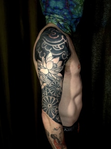 Arm Blackwork Japanese Sleeve Tattoo