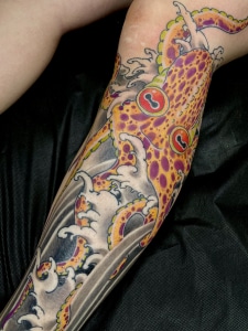 Animals Arm Japanese Octopus Sleeve Tattoo