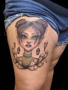 Girl Head Leg Woman Tattoo